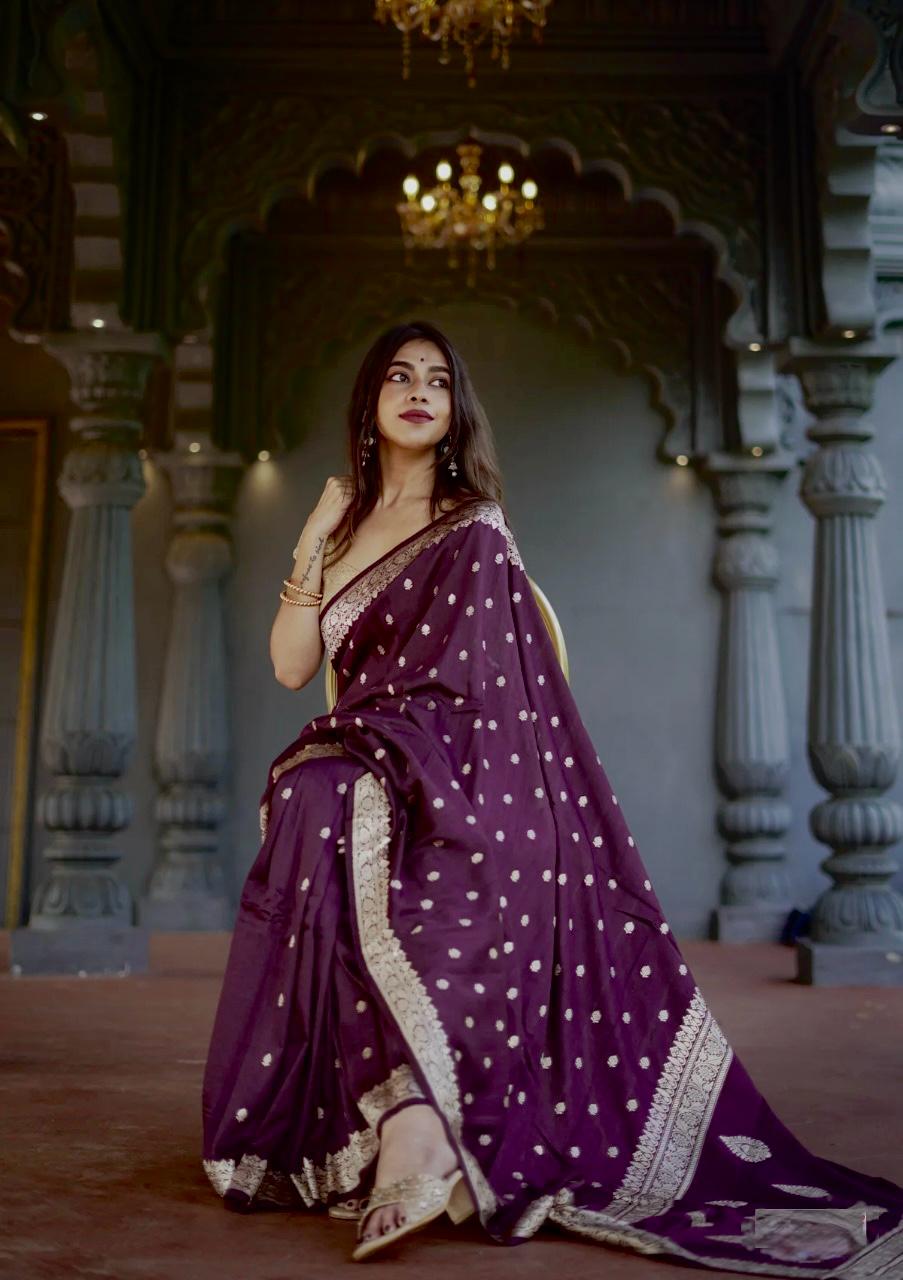 Wine Elegance Saree