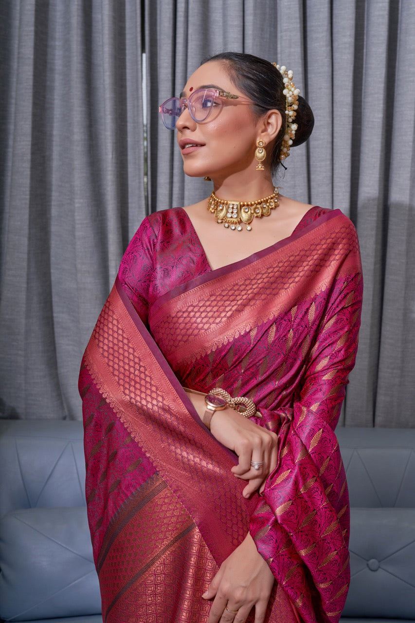 Woven Saree with Contrast Border