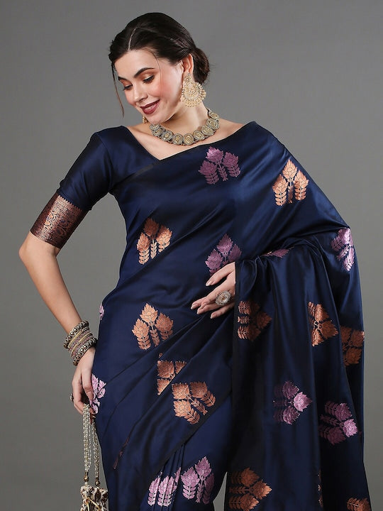 Women Silk Saree with Contrast Border | FS