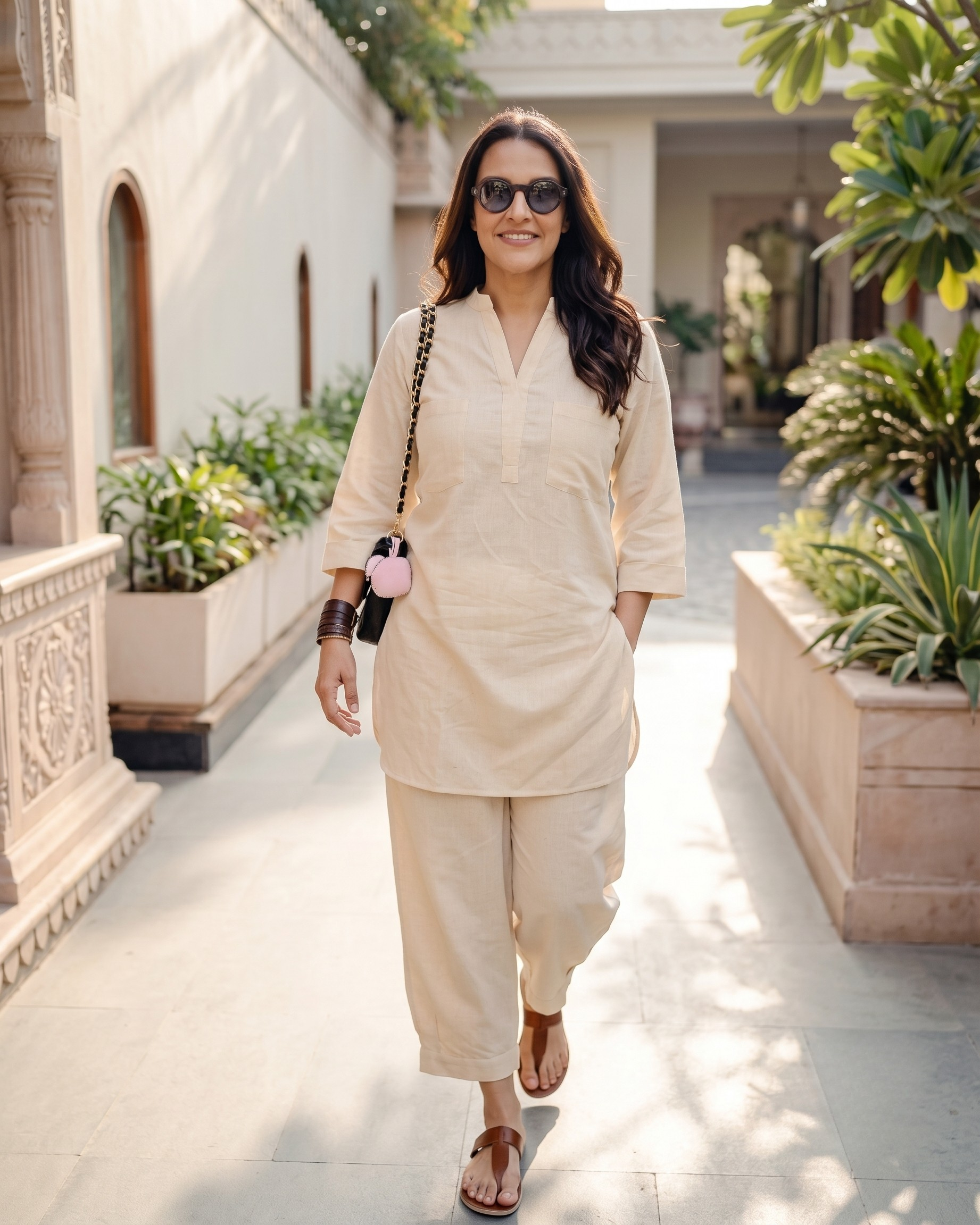 ivory Casual Cotton Co-ord Set for Women