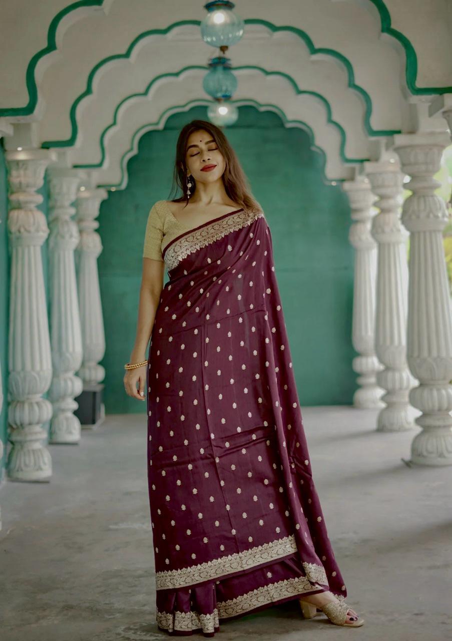 Wine Elegance Saree