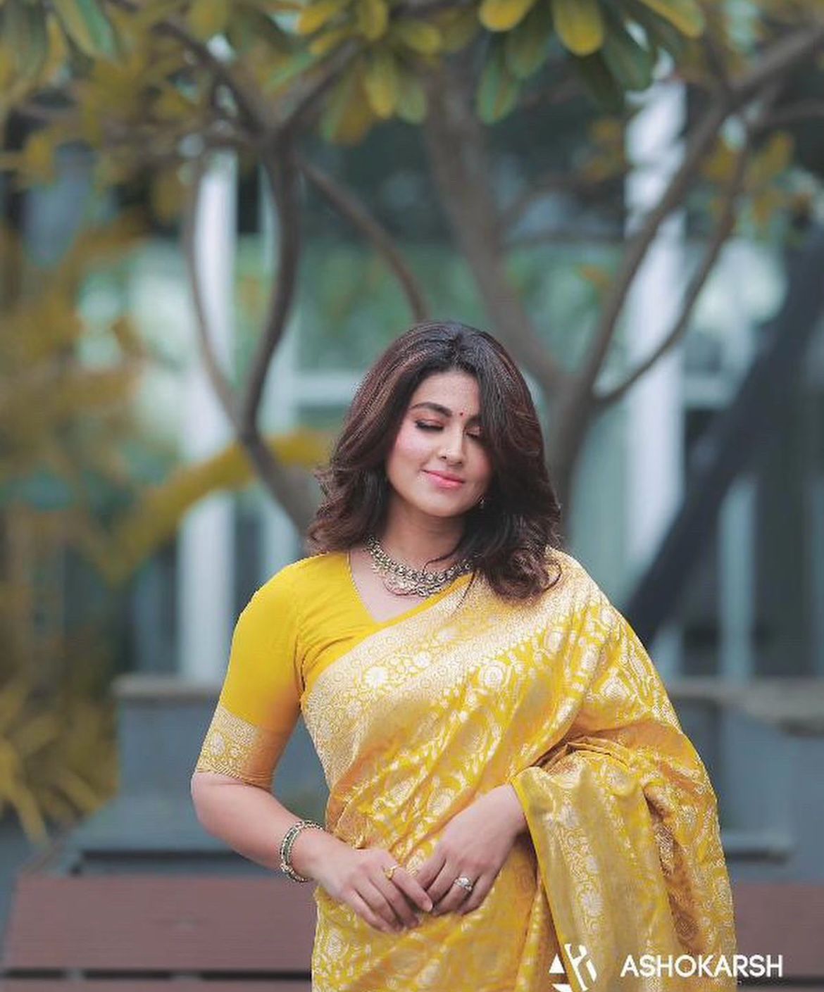 Self Design, Woven Banarasi Jacquard Saree (Yellow)