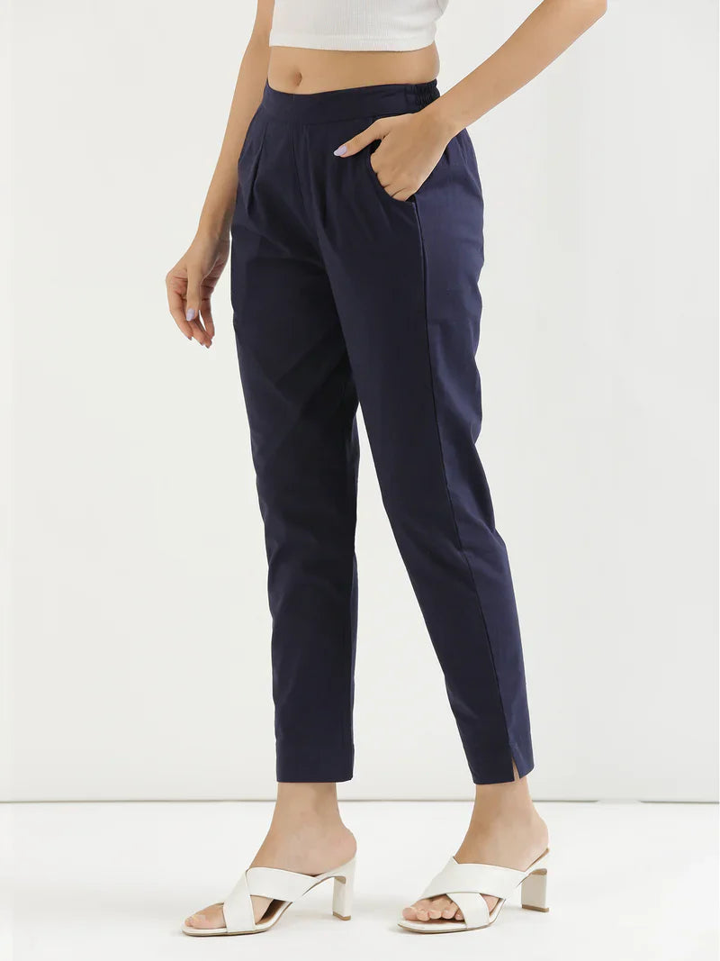 Navy Blue Cotton Pant