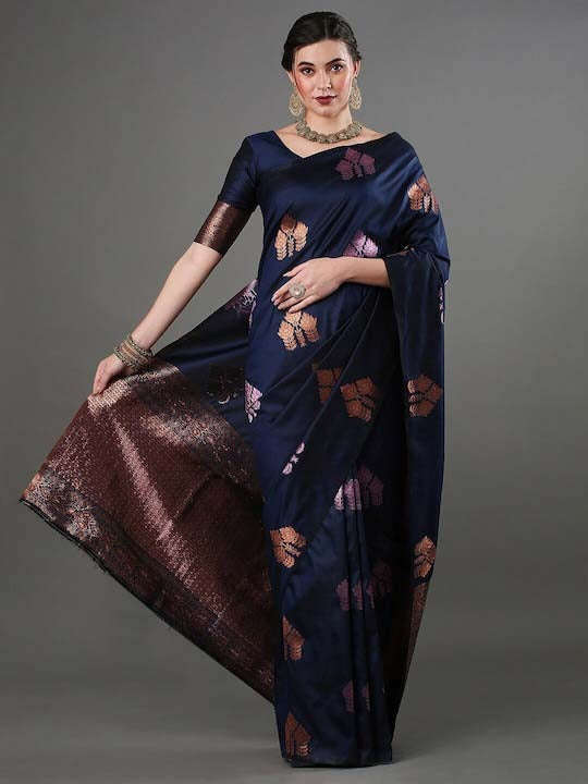 Women Silk Saree with Contrast Border | FS