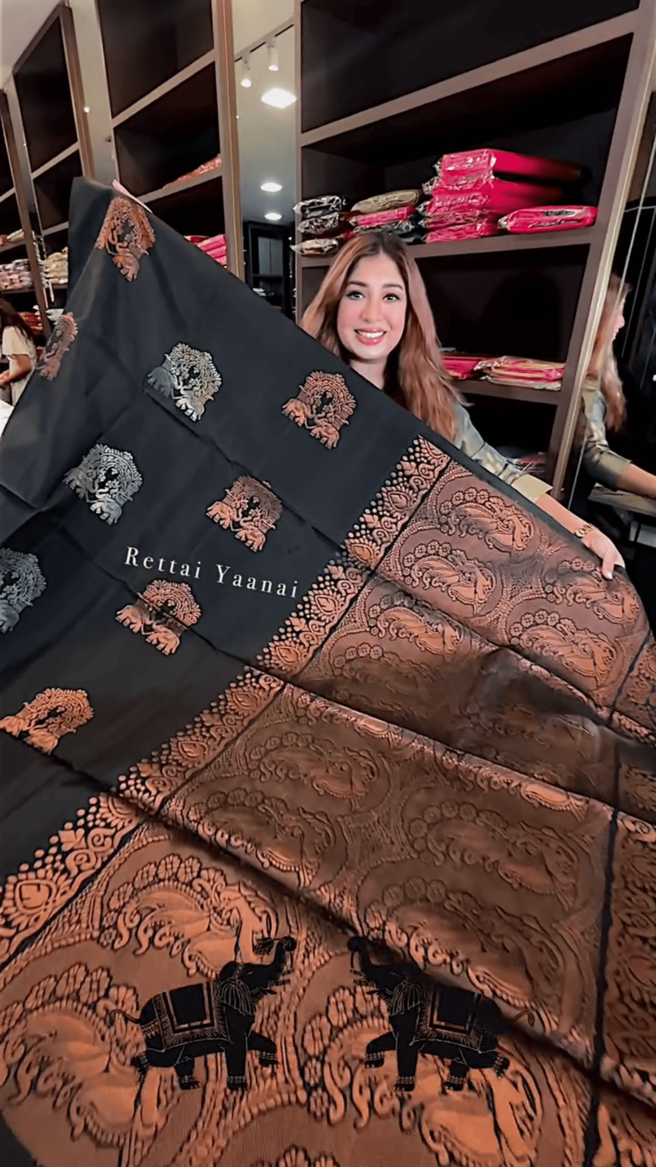 Adorning Black Soft Banarasi Silk Saree With Profuse Blouse Piece