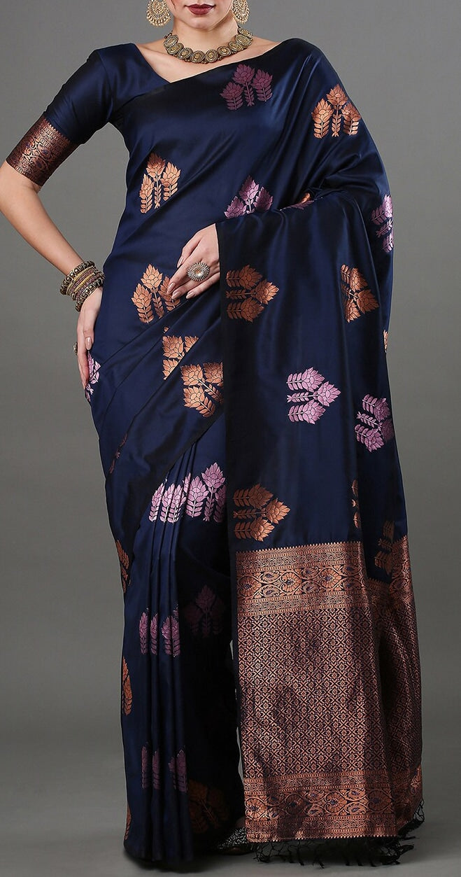 Women Silk Saree with Contrast Border | FS