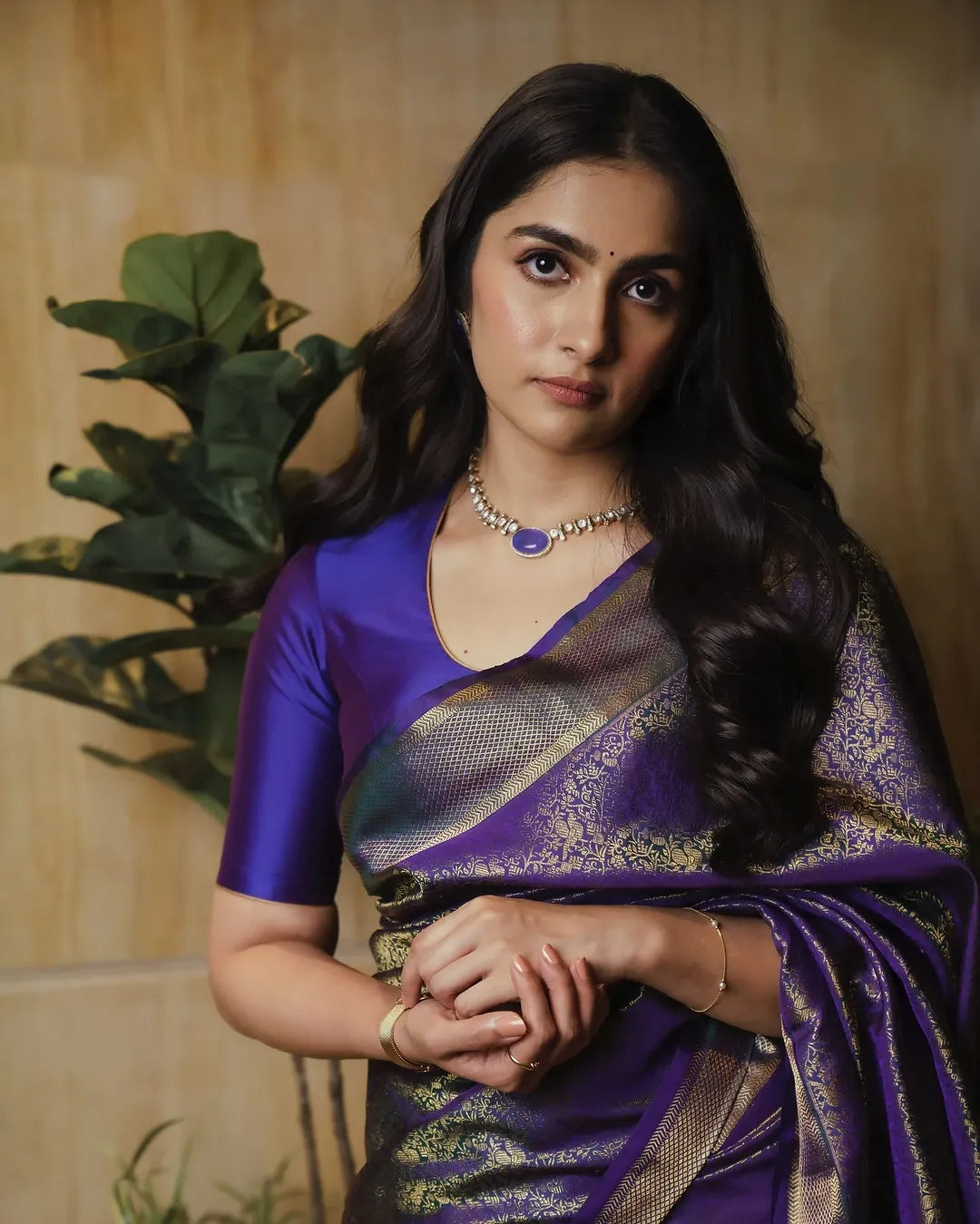 FANCY BANARASI SOFT SILK ZARI WEAVING WORK SAREE WITH UNSTITCHED BLOUSE PURPLE