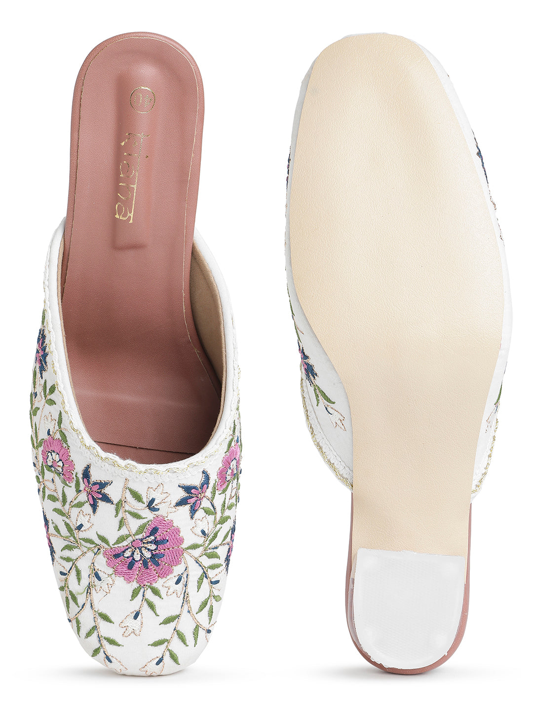Embellished Pointed Toe Block Heeled Pumps