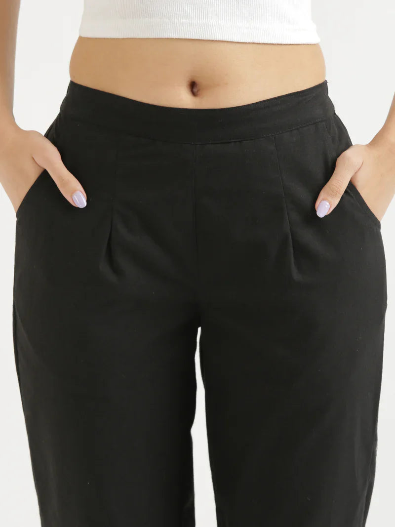 Black Cotton Pant