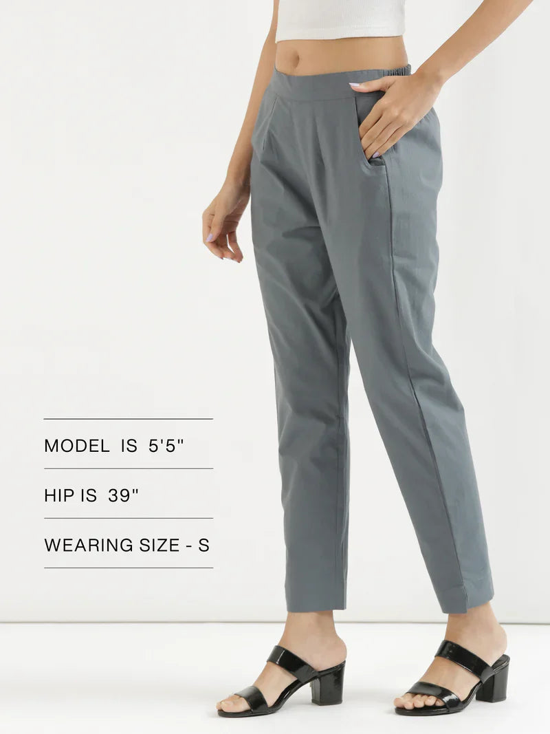 Cement Grey Cotton Pant