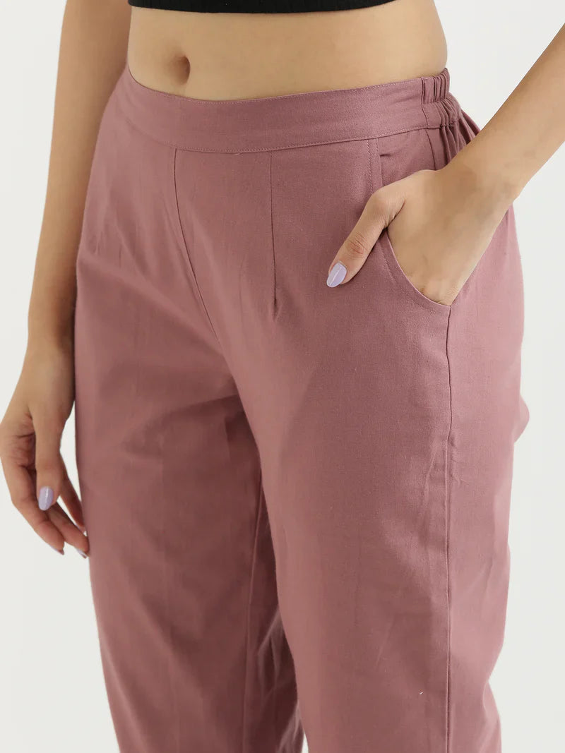 Rose Taupe Cotton Pant