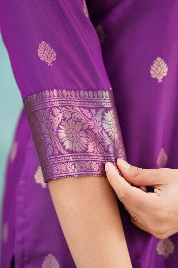 Purple Blended Paithani Silk Salwar