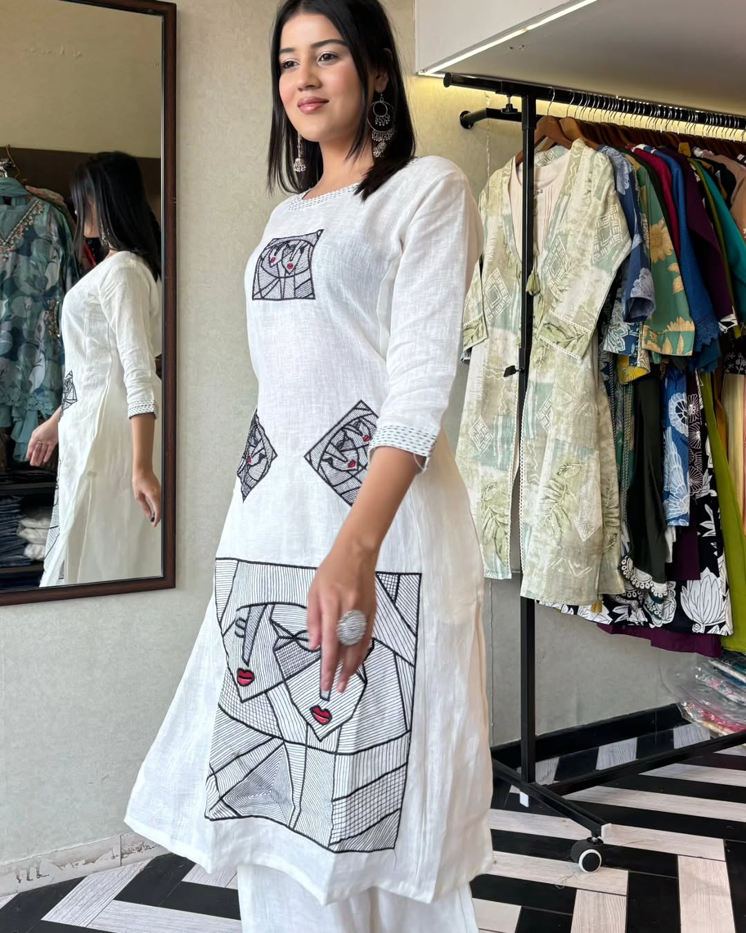 LATEST COTTON WITH EMBROIDERY WORK KURTI PLAZO