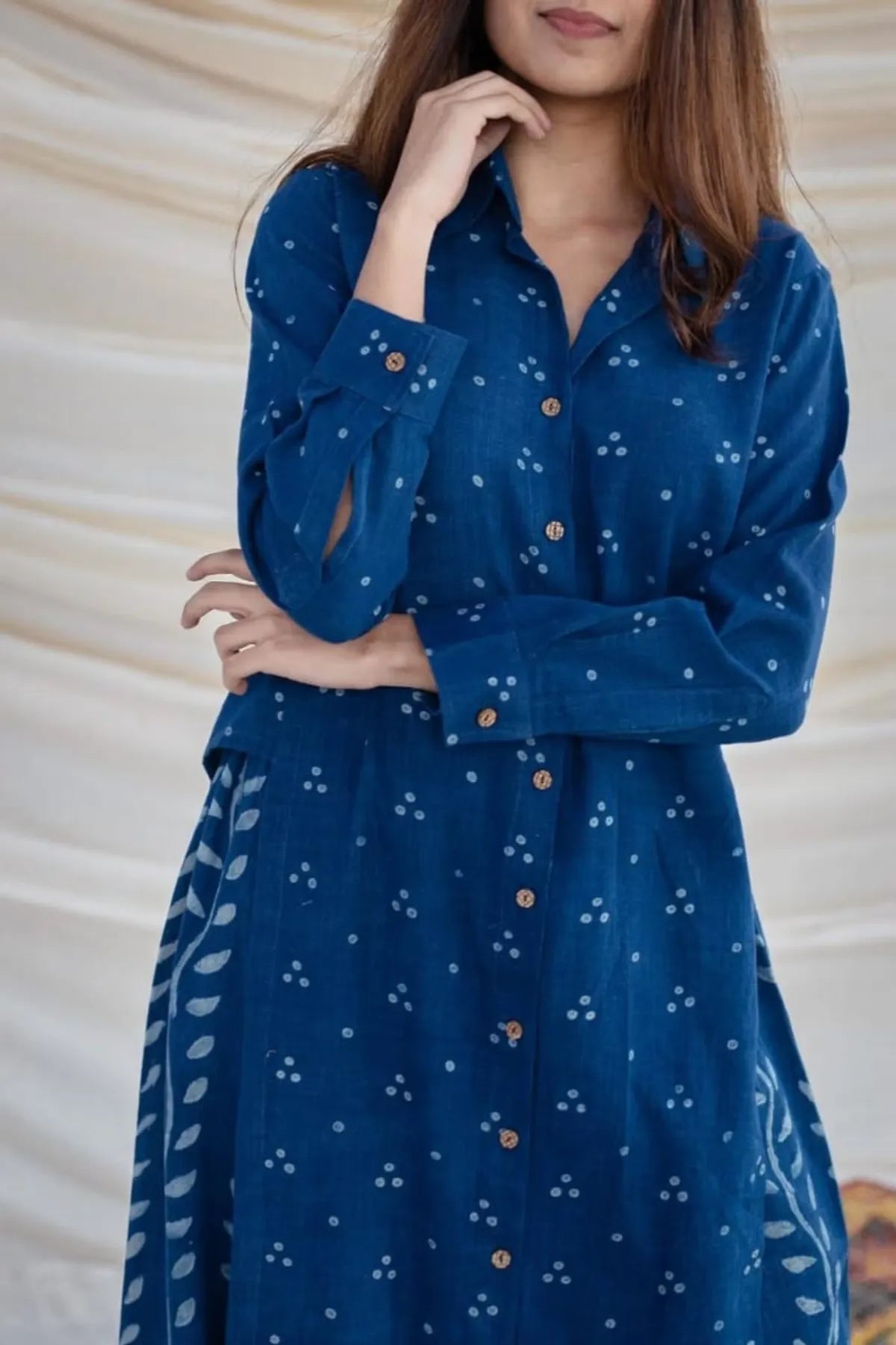 New Printed Kurta Pant Set Blue