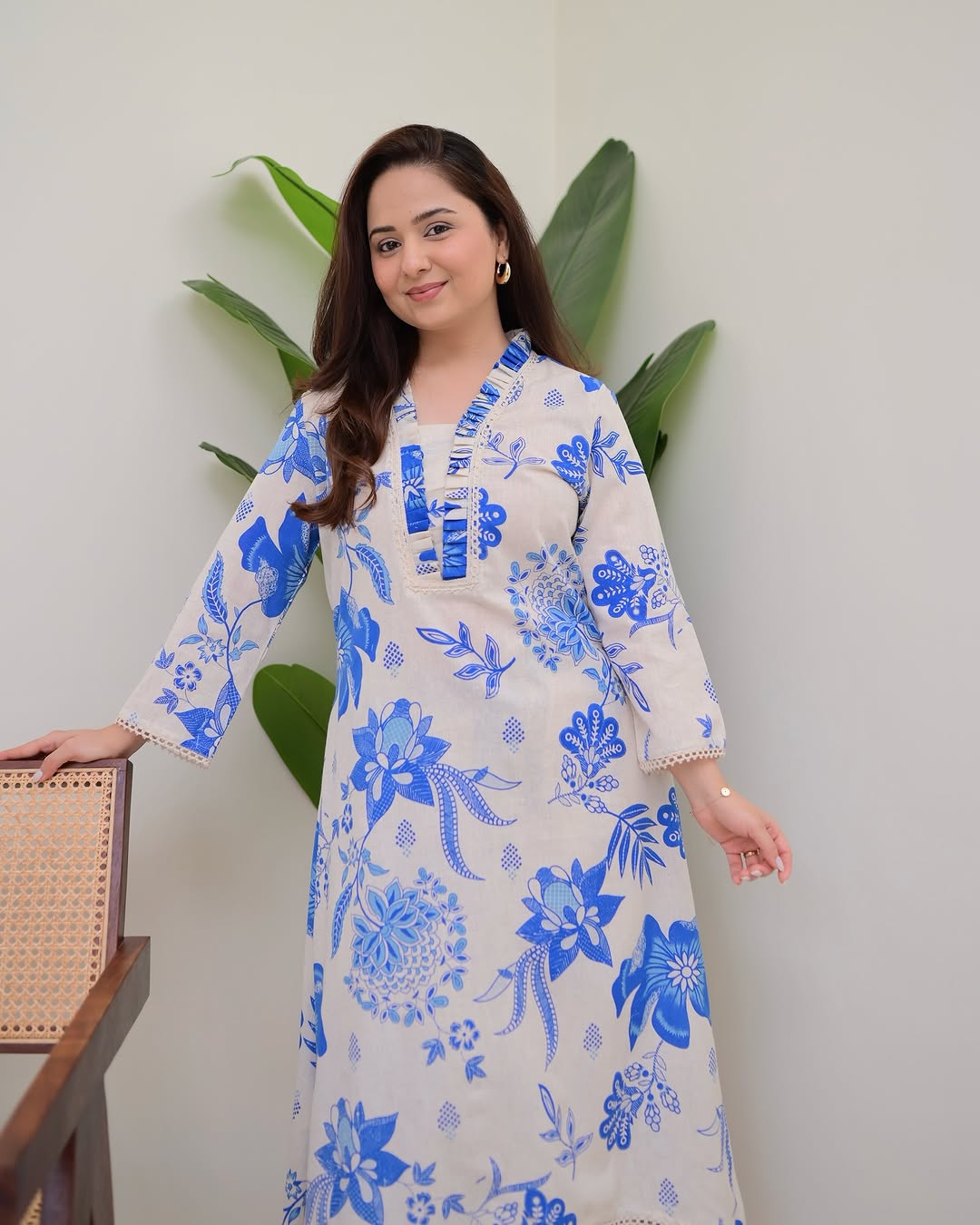 Floral A Line Cotton Kurta Set