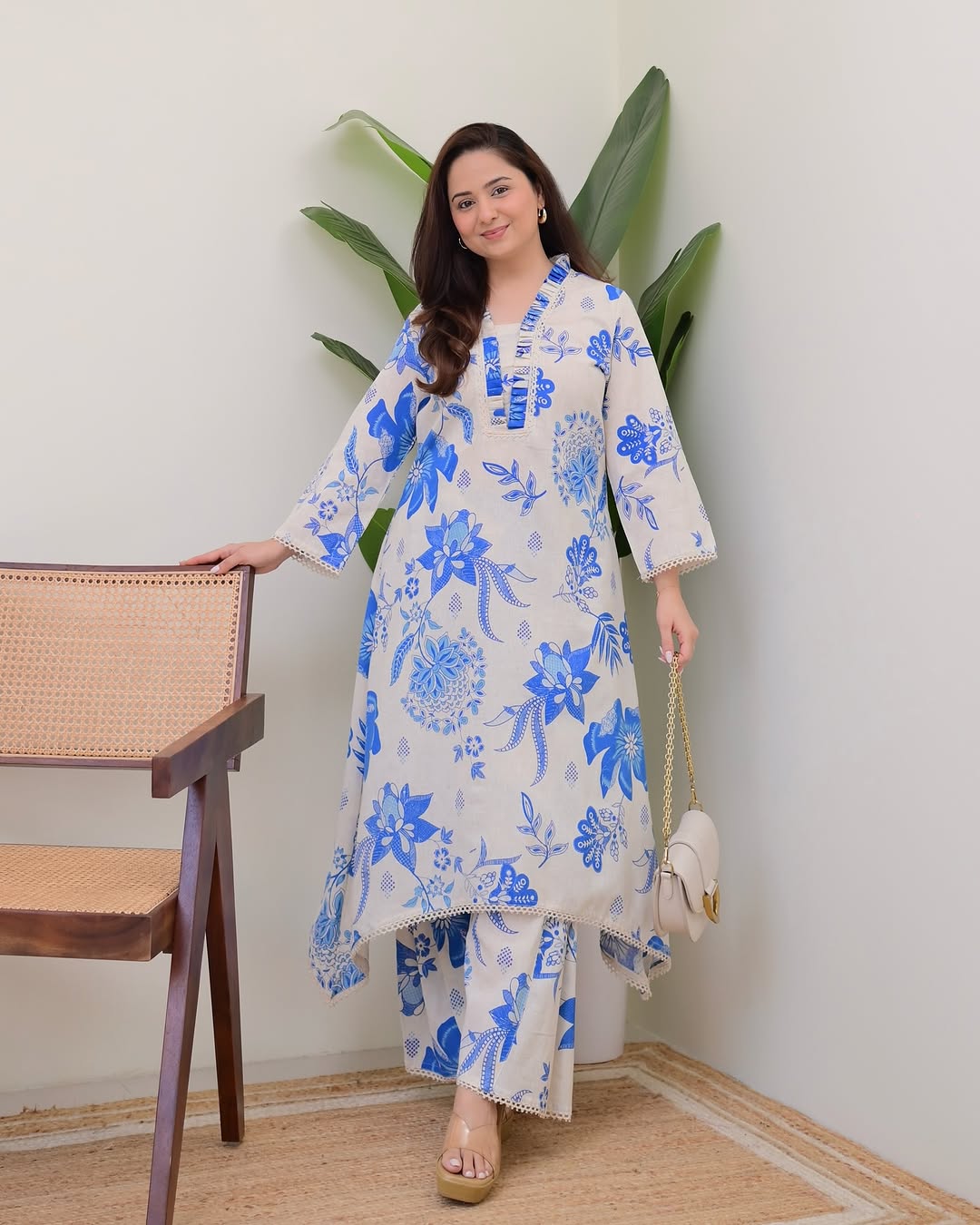 Floral A Line Cotton Kurta Set