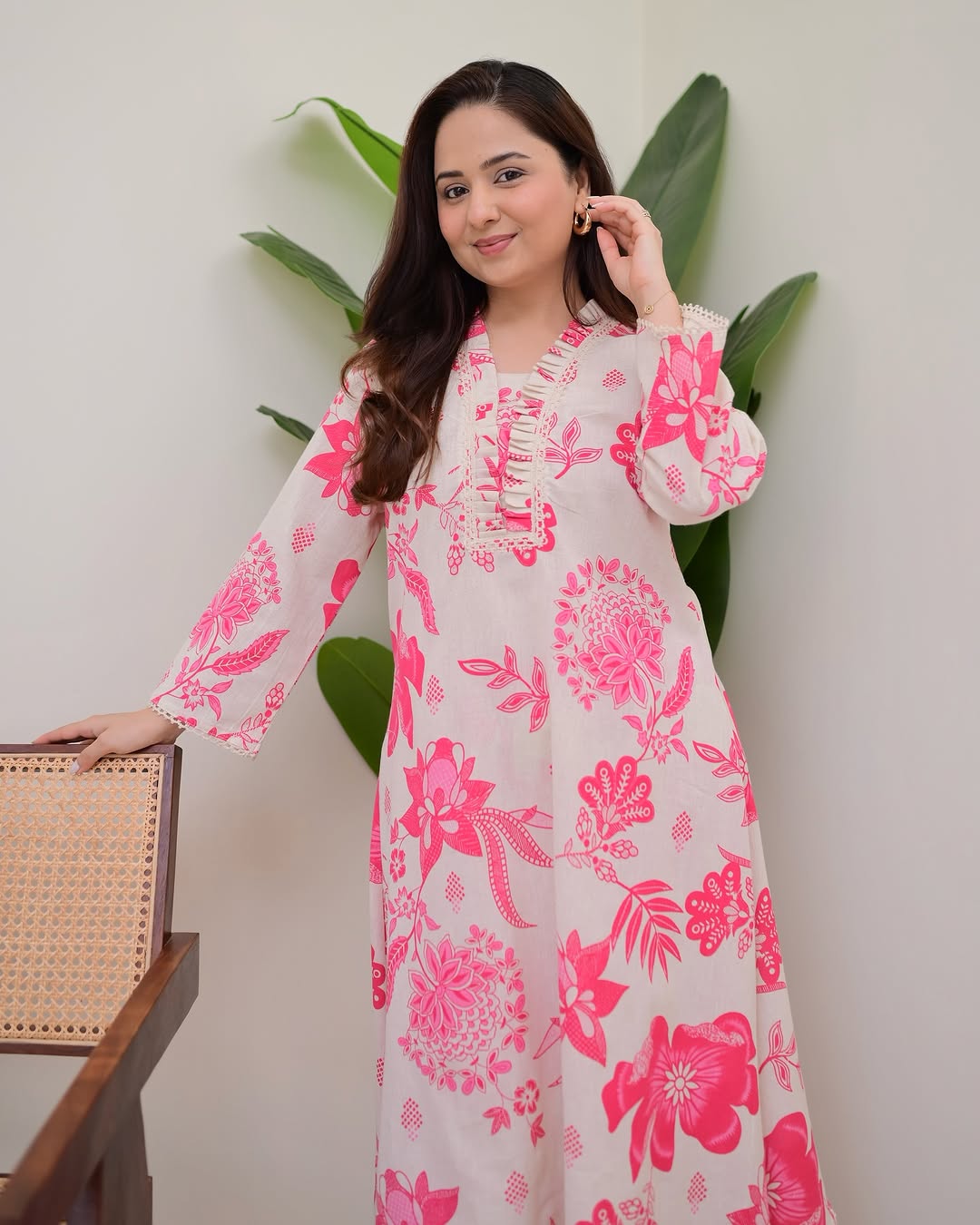 Floral A Line Cotton Kurta Set
