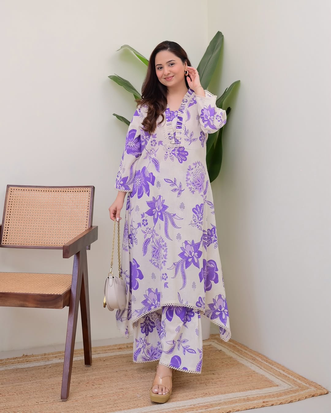 Floral A Line Cotton Kurta Set