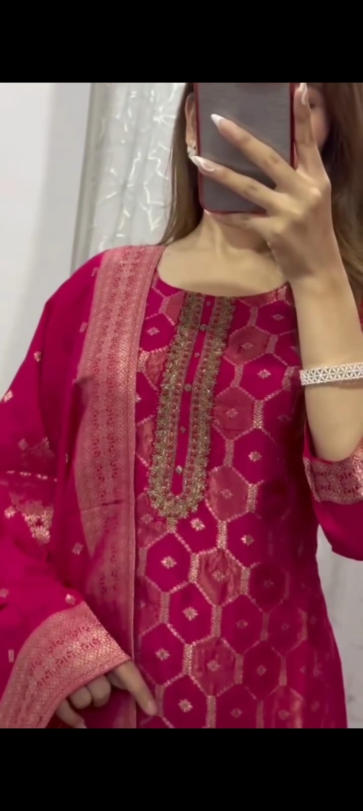Most Beautiful Pure Banarasi Silk Jequard Weaving Suit Set