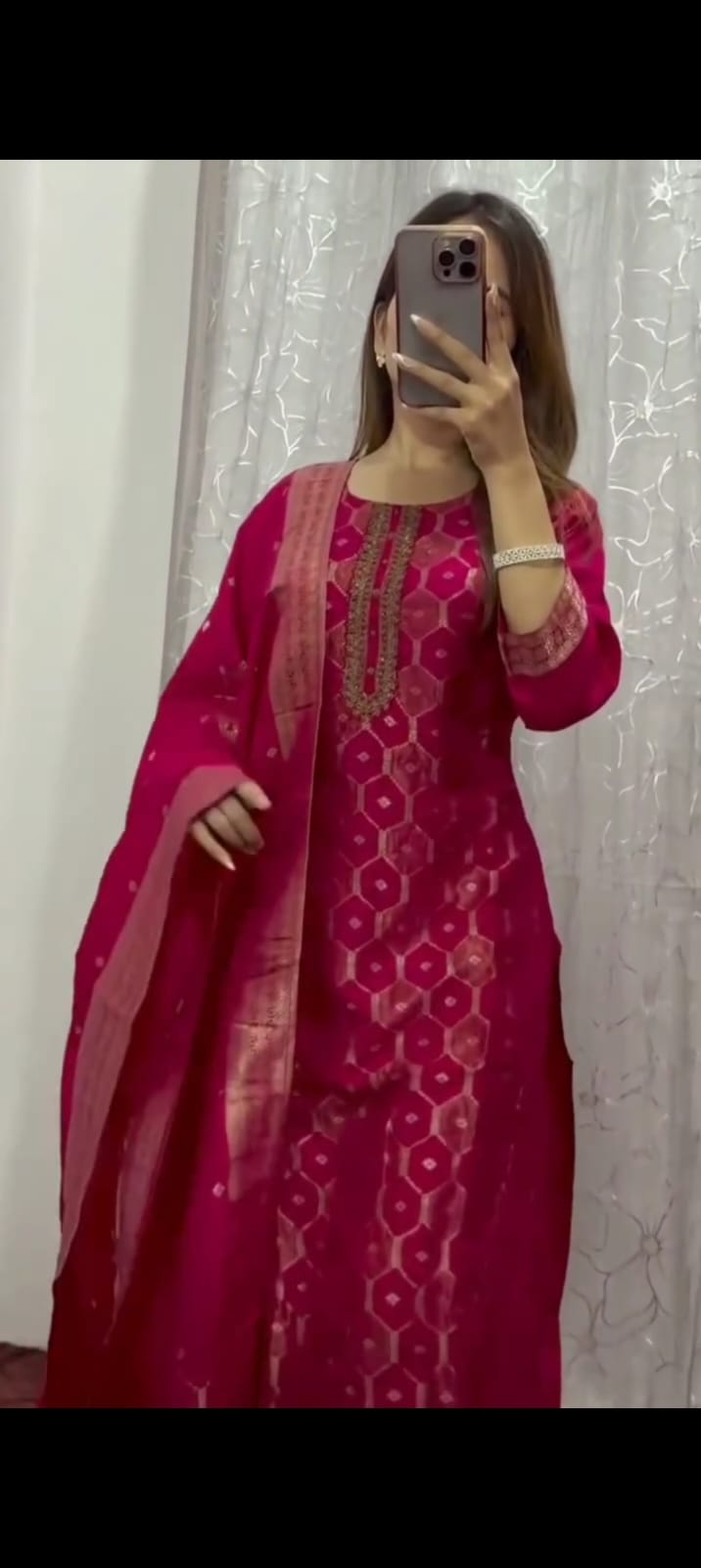 Most Beautiful Pure Banarasi Silk Jequard Weaving Suit Set