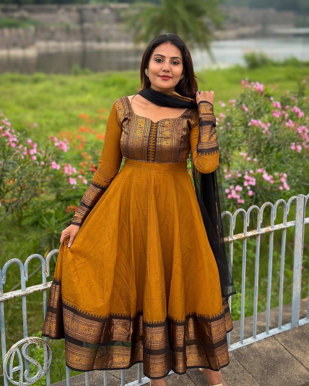 Kalamkari Charm Flared Anarkali Suit Set