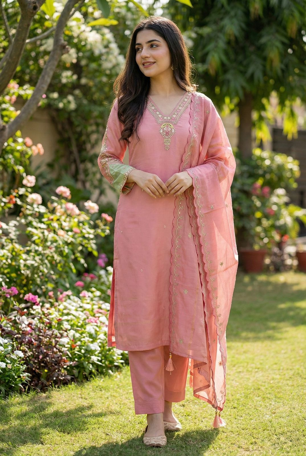Elegant Blush Pink Ethnic Kurta Set for Women
