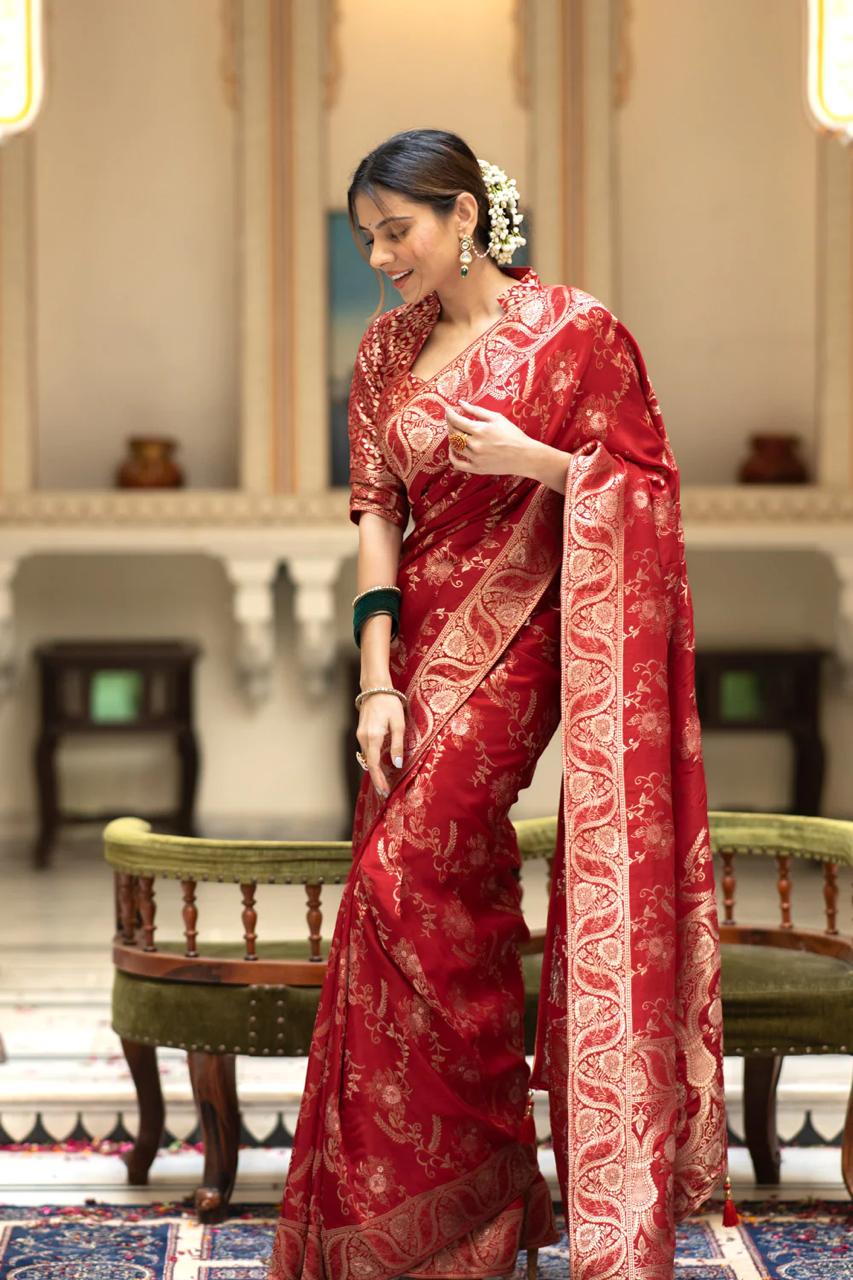 Ethnic Motifs Woven Design Pure Silk Kanjeevaram Saree