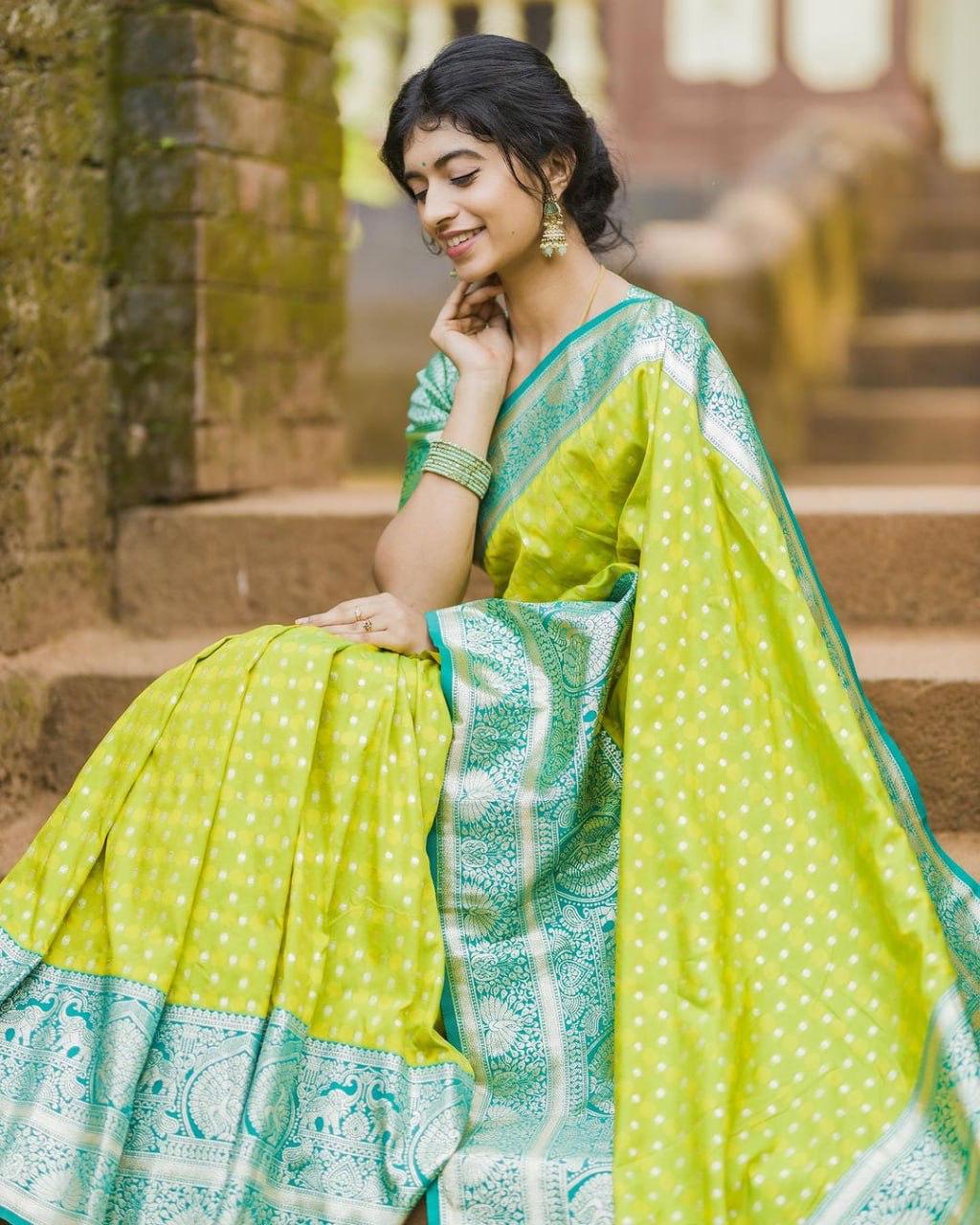 Women Woven Saree with Contrast Border