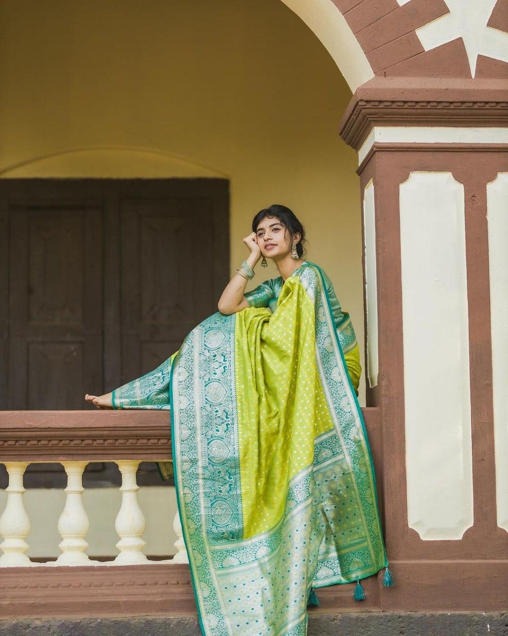 Women Woven Saree with Contrast Border
