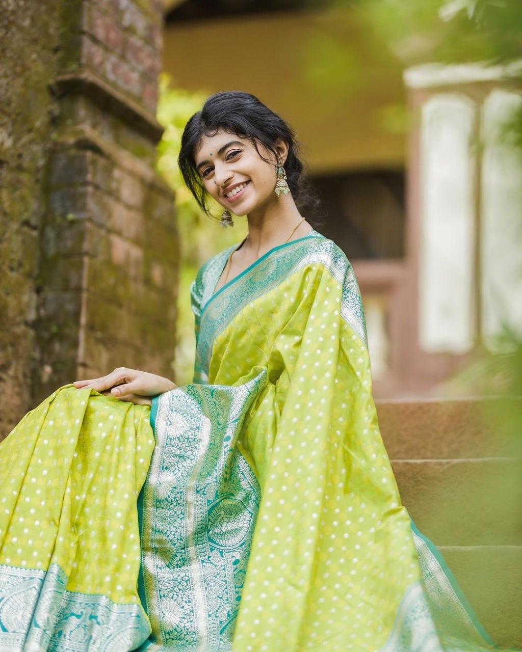 Women Woven Saree with Contrast Border