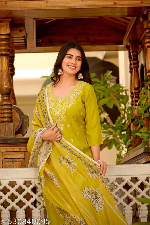 Women’s Embroidered Kurta Set with Dupatta