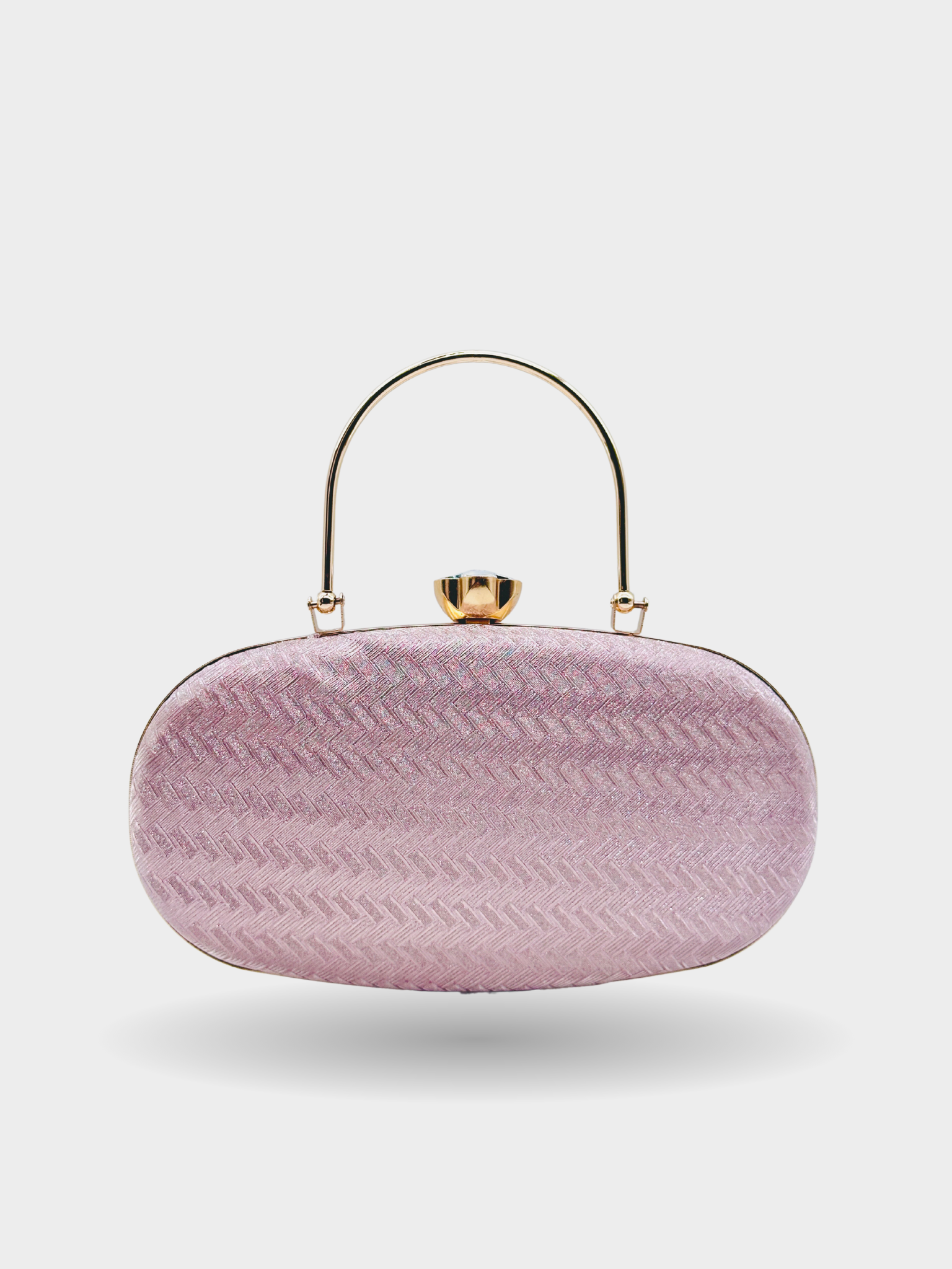 Pink Elegance Luxe Textured Oval Clutch