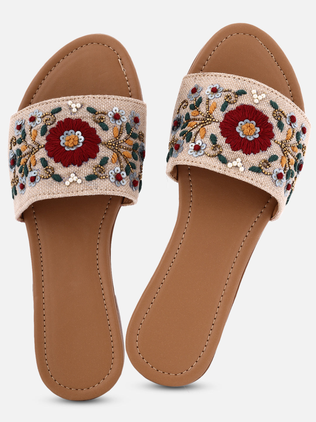 Women Embellished Slides