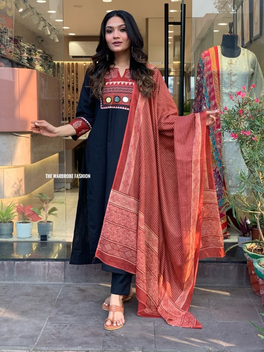 NAVRATRI SPECIAL Black mirror dress