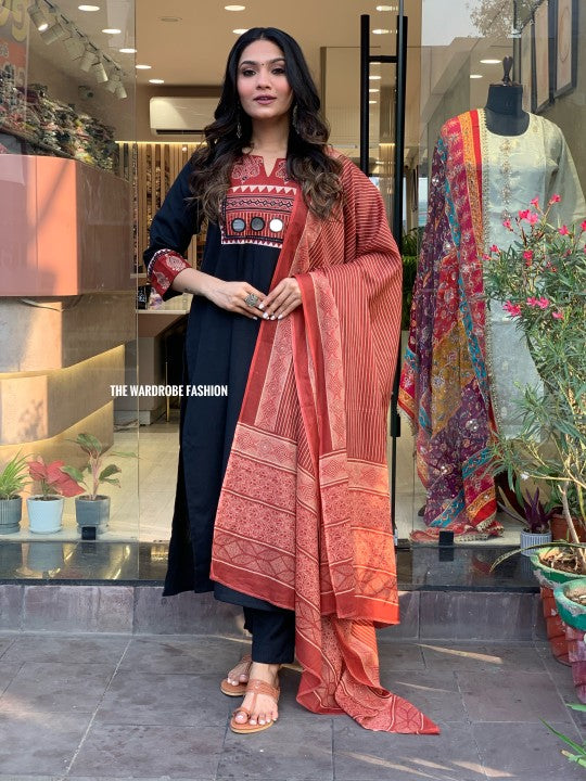 NAVRATRI SPECIAL Black mirror dress