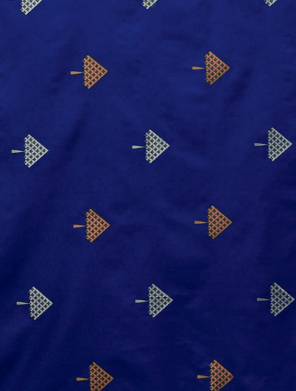 Royal Blue Silk Saree with Elegant Zari Motifs & Rich Woven Border