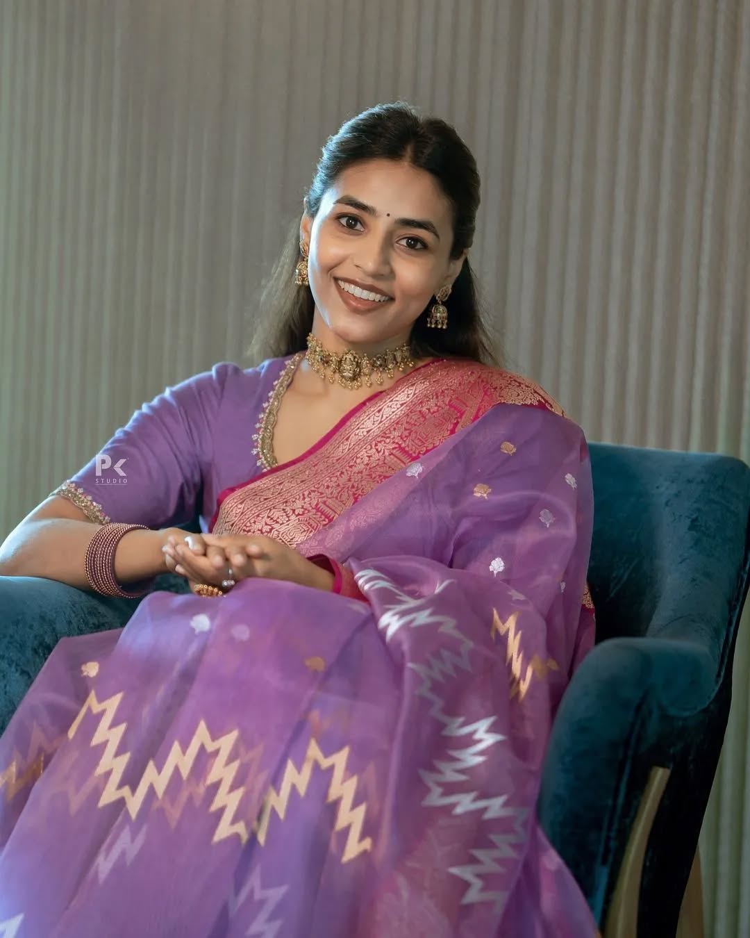 Lavender Banarasi Soft Silk Saree with Rich Zari Border