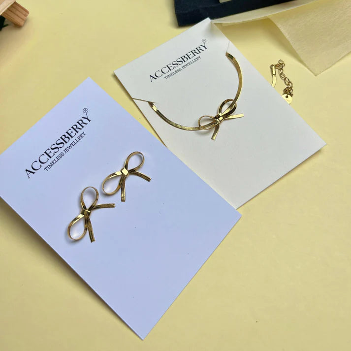 Gift Hamper - Bow Obsession  - Earring & Chain