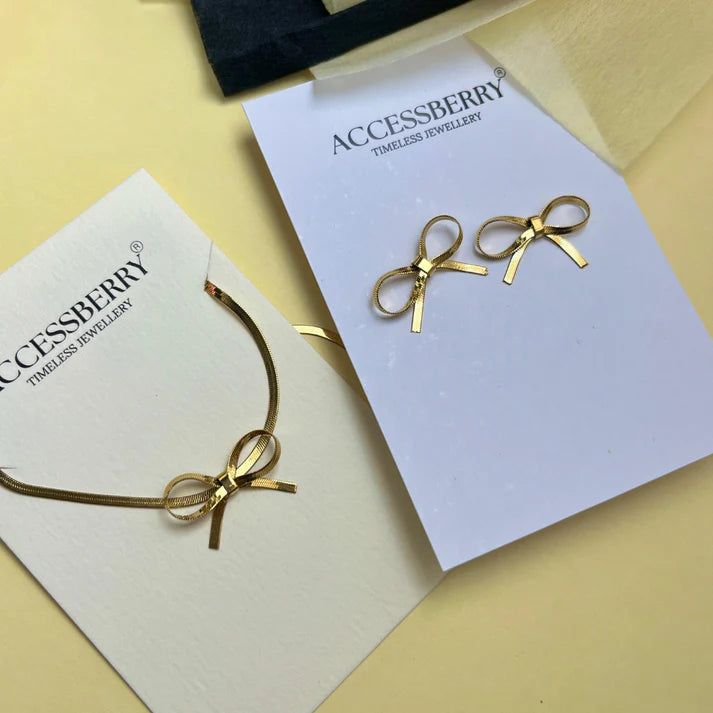 Gift Hamper - Bow Obsession  - Earring & Chain