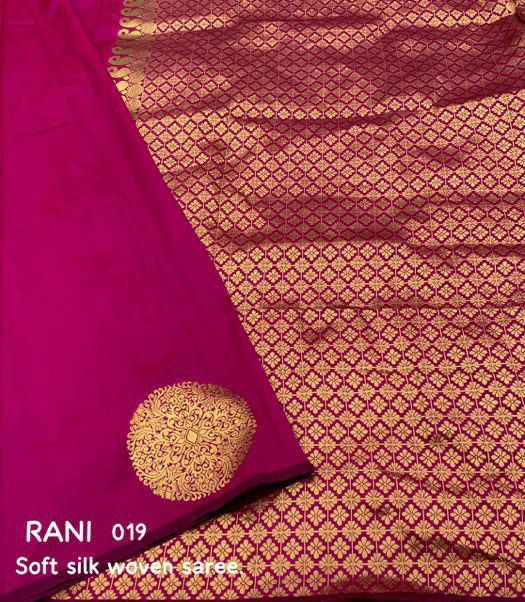 Elegant Pink Silk Saree with Gold Polka Motifs & Rich Designer Pallu