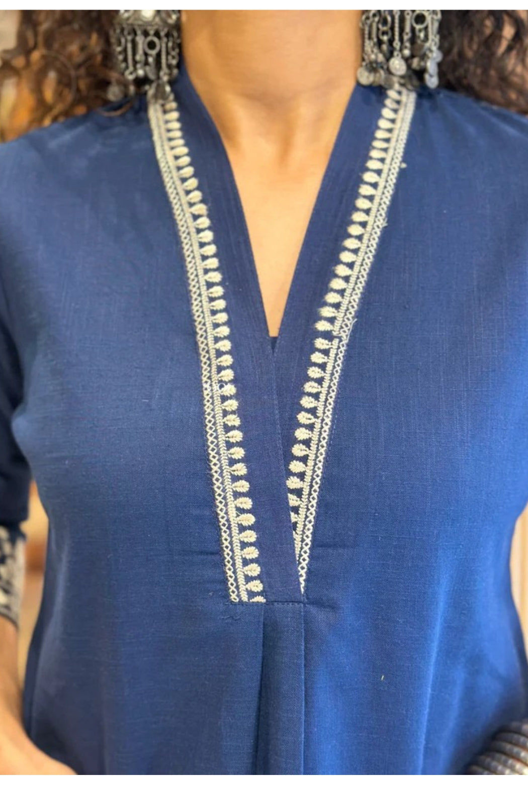 Cotton Embroidered Kurta Set with Straight Pants