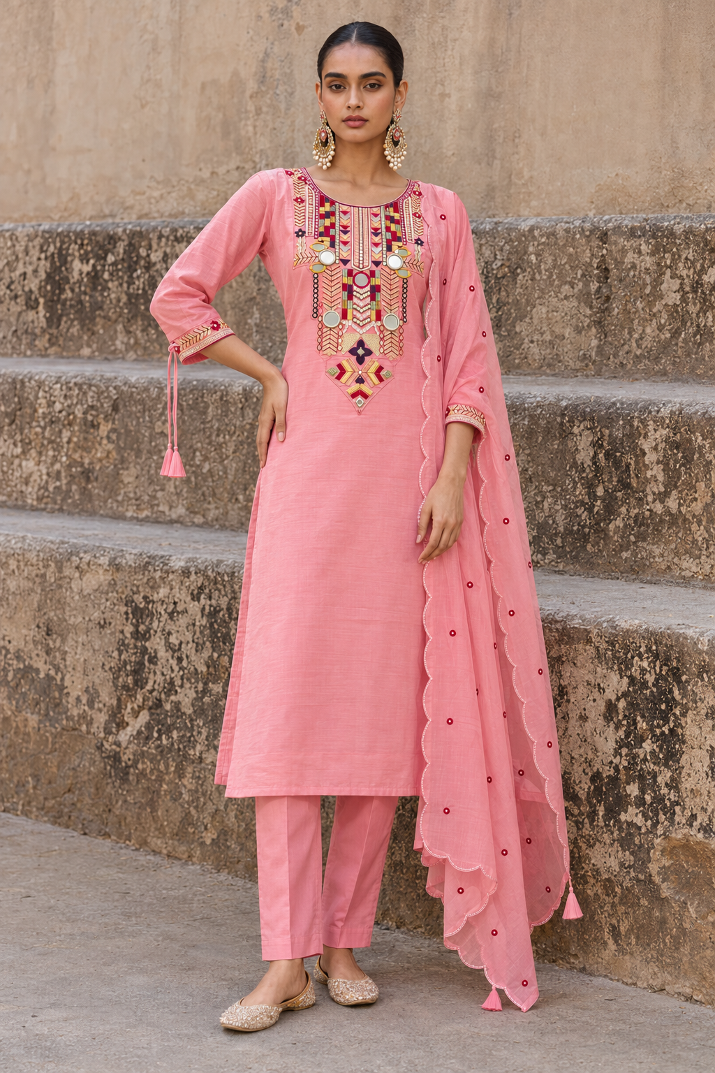 Tassled Embroidered Outfit