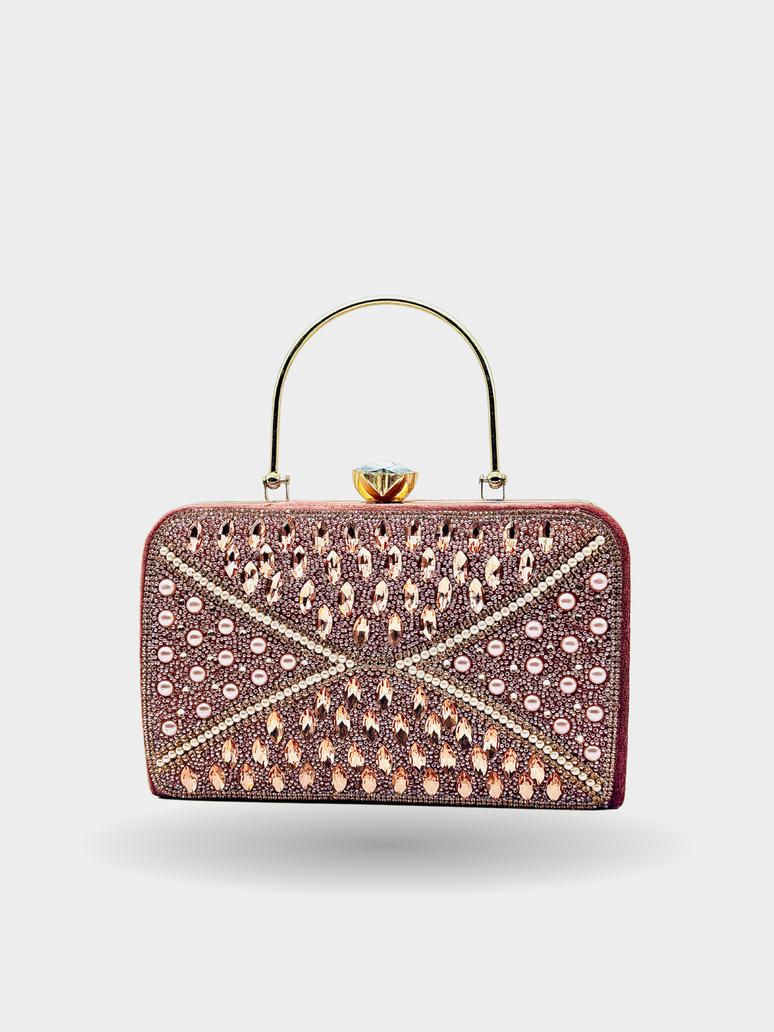 Rose Gold Handcrafted Luxury Crystal Clutch