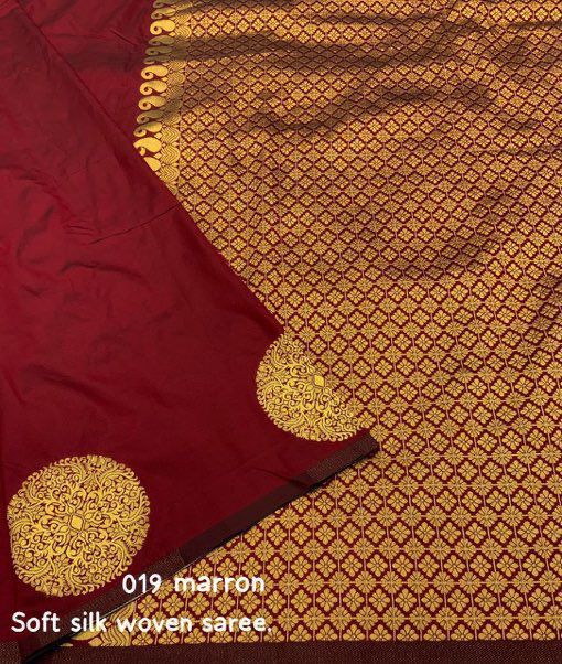 Elegant Red Silk Saree with Gold Polka Motifs & Rich Designer Pallu