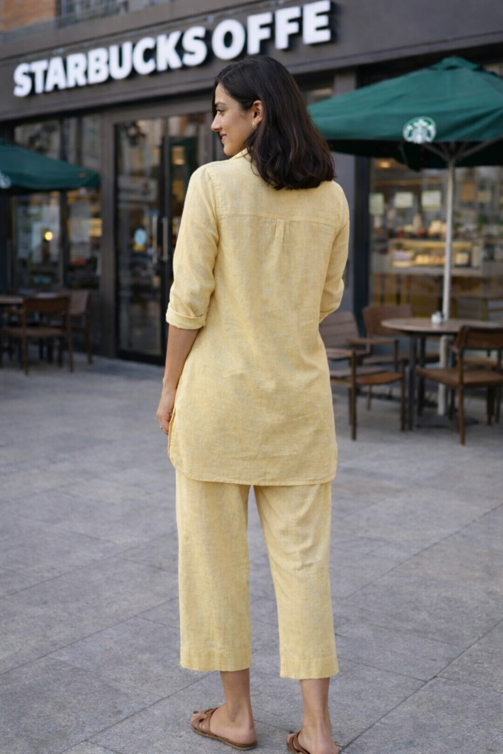 Yellow Casual Cotton Co-ord Set for Women