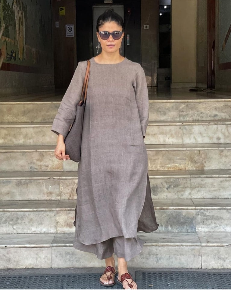 Women's Cotton Kurta pant sets - Gray