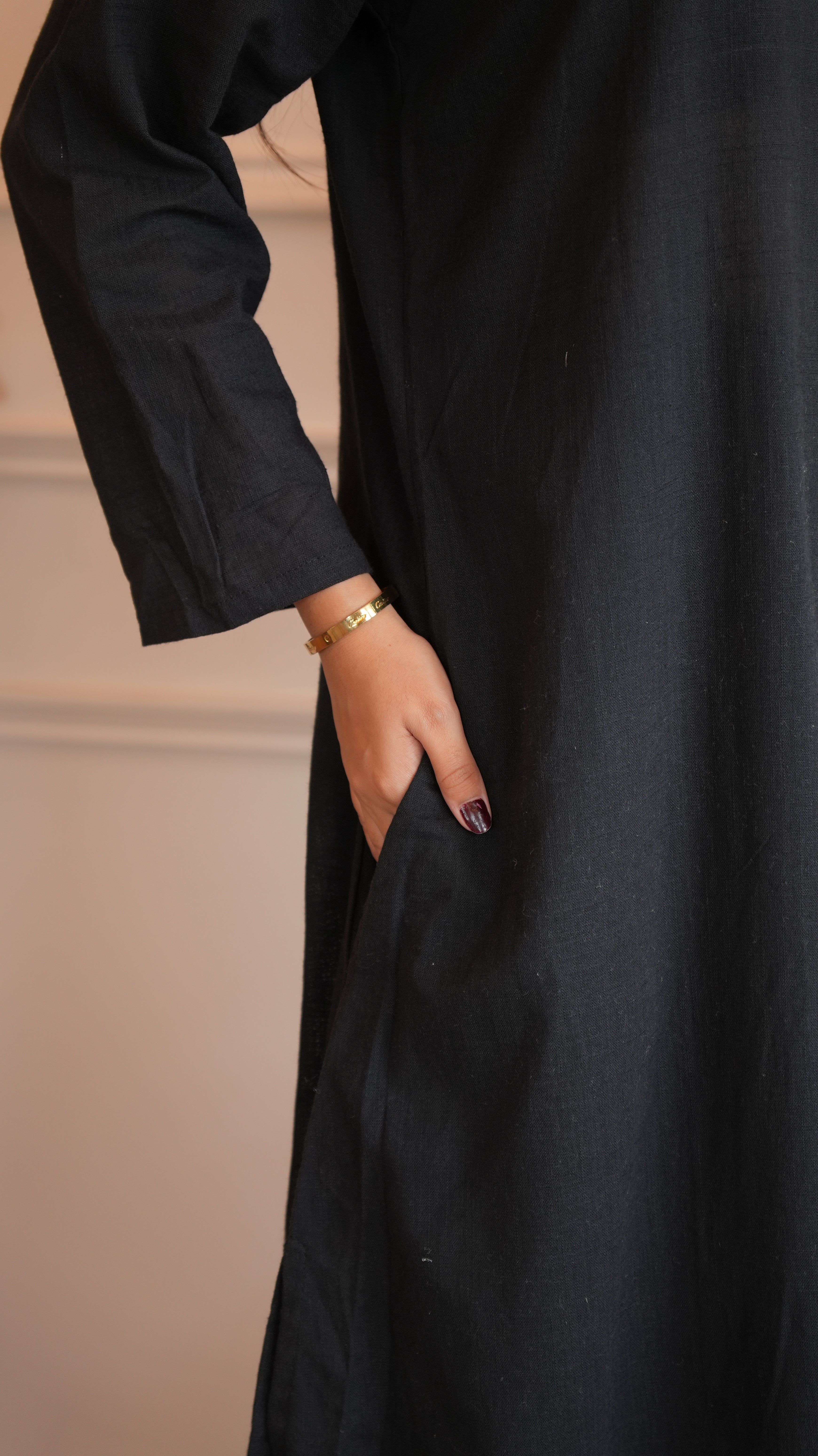 Women's Cotton Kurta pant sets - Black