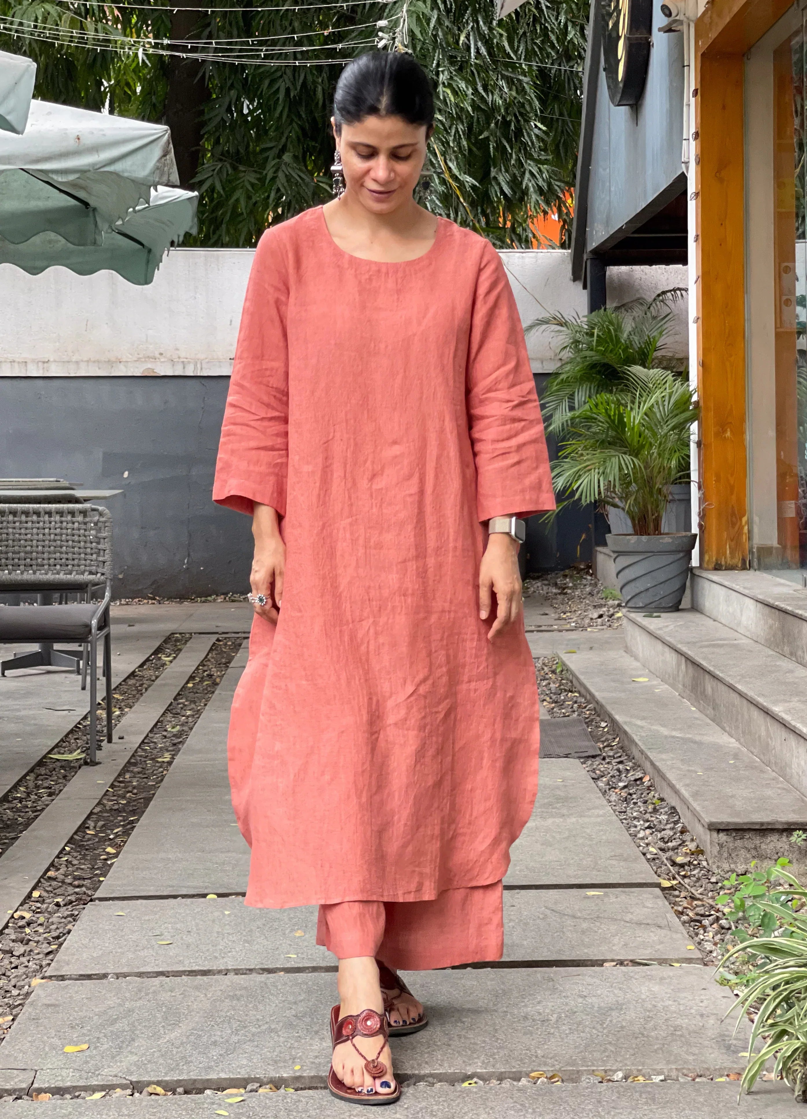 Women's Cotton Kurta pant sets - Light Pink