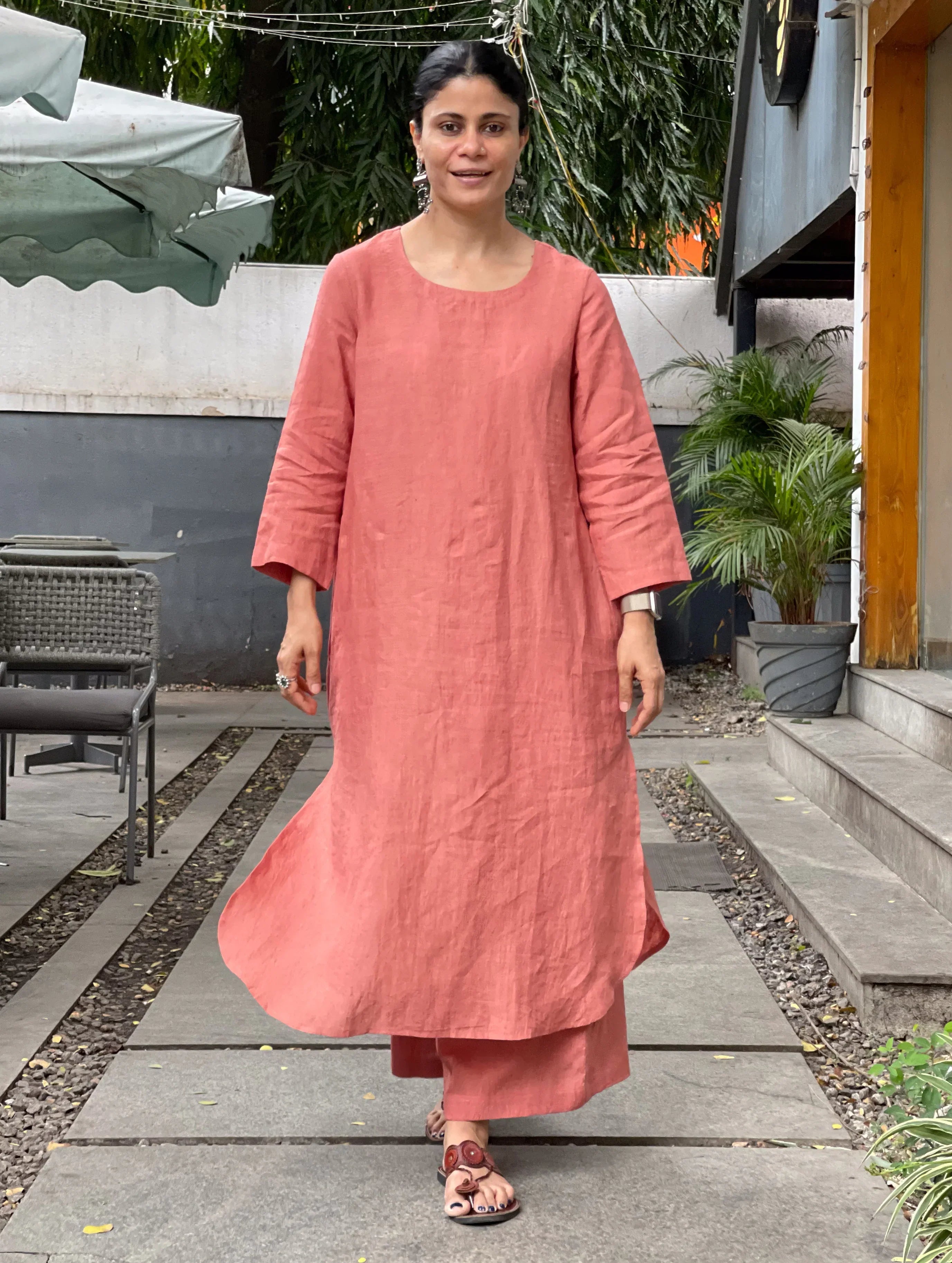 Women's Cotton Kurta pant sets - Light Pink