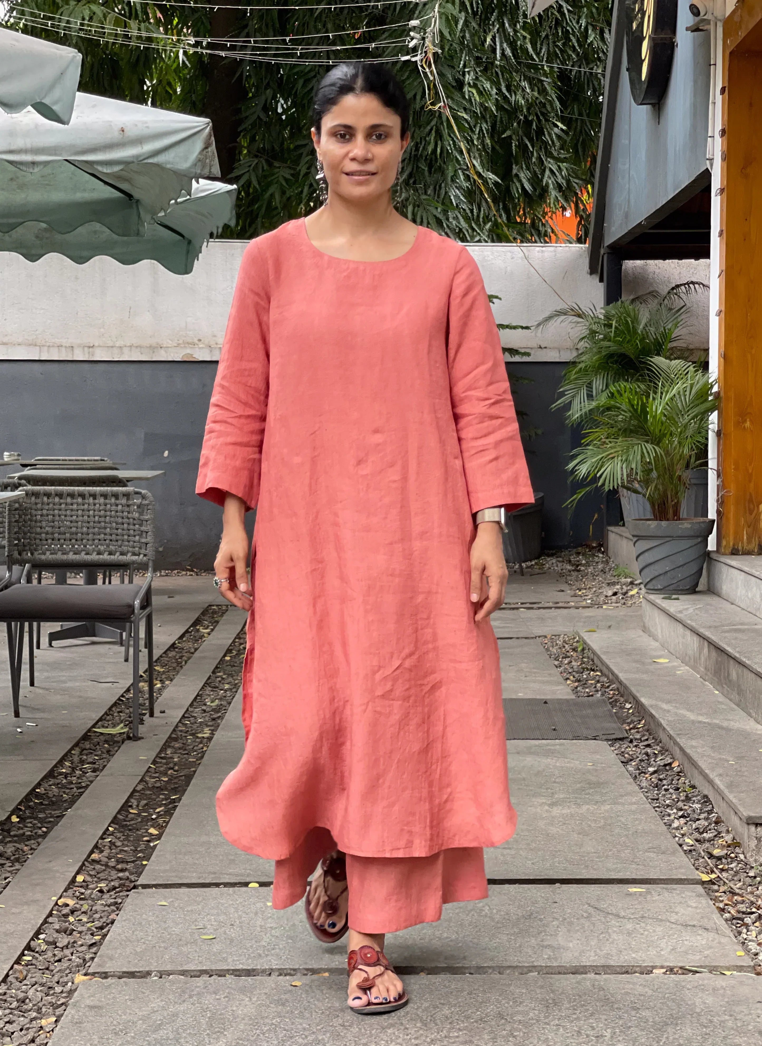 Women's Cotton Kurta pant sets - Light Pink